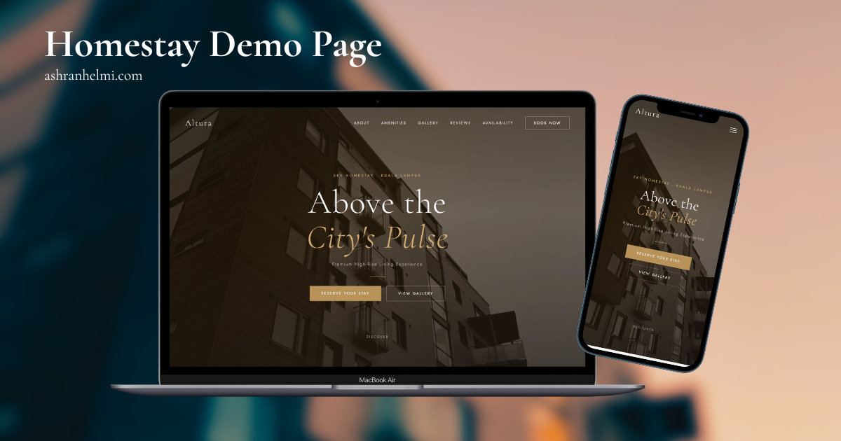 Contoh design page homestay — tampilan 1