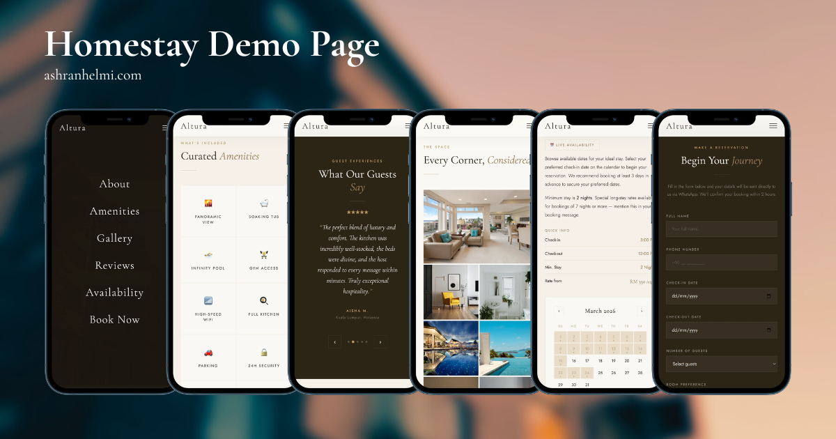 Contoh design page homestay — tampilan 2